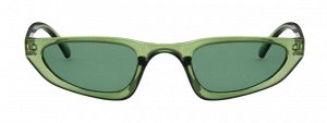 Солнцезащитные очки унисекс, узкие, зеленая прозрачная оправа + чехол