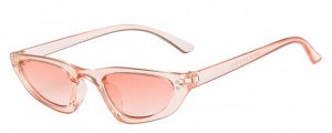 Солнцезащитные очки унисекс, узкие, розовая прозрачная оправа + чехол