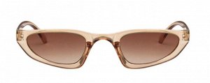 Солнцезащитные очки унисекс, узкие, коричневая прозрачная оправа + чехол