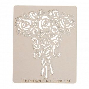 Чипборд картон "Цветочки" (19) толщ.0,9-1,15 мм, 2х5 см и 5,5х5,5 см