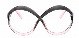 Большие женские круглые очки в прозрачно-черной оправе + чехол