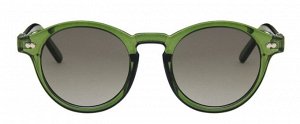 Женские круглые солнцезащитные очки, зеленая оправа + чехол