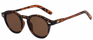Женские круглые солнцезащитные очки, леопардовая оправа + чехол