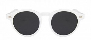 Женские круглые солнцезащитные очки, белая оправа + чехол