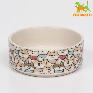 Миска керамическая "Хаски", 10,5 х 4 см