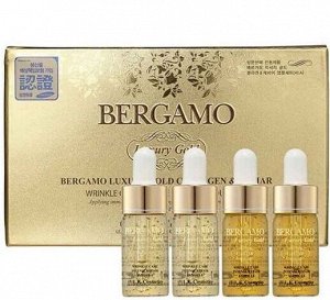 Bergamo Набор ампульных сывороток с коллагеном и икрой Real Gold Collagen Caviar Ampoule 4Pcs, 13мл*4шт