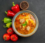 Борщ со свежей капустой и мясом