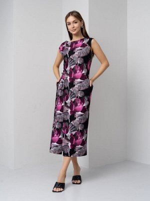 Платье жен.арт.1127-2,черно-фиолетовое