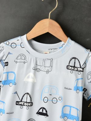 Комплект шорты и футболка с машинками