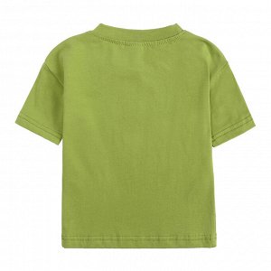 Костюм однотонный зелёный шорты и футболка