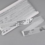 Лента декоративная с квадратными пайетками, 2.5 см, 9±0.5 м, цвет серебряный