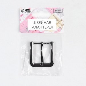 Пряжка для ремня, 4 ? 4,4 см, 30 мм, цвет чёрный никель