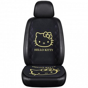 Накидка на спинку автомобильного кресла, чёрная с бежевым, с Hello Kitty