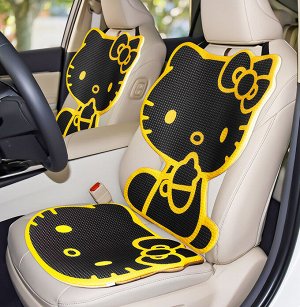 Накидка на спинку автомобильного кресла, черная с золотом, в форме Hello Kitty