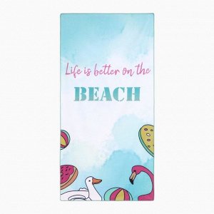 Полотенце пляжное Этель "Beach Life", 70*140 см, 250гр/м2, 100%п/э 9541833
