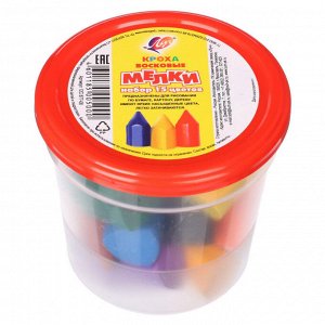 Мелки восковые "Кроха" в стакане 15 цветов