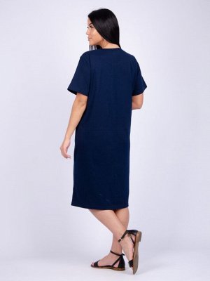 МАЛН-5944с Платье Магнолия синее, трикотаж