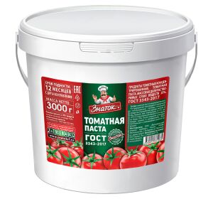 Томатная паста ЗНАТОК 25% гост 3кг пл.ведро