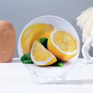 Тарелка декоративная «Сочный лимон», настенная, D = 17,5 см