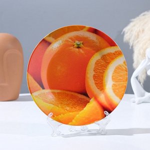 Тарелка декоративная «Сочный апельсин», настенная, D = 17,5 см