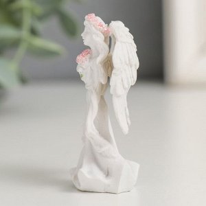 Фигурка полистоун «Ангел-девушка в розовом венке - благодарность», 3.8x6x3 см, МИКС