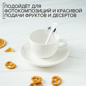 Ложка чайная Magistro «Котик», длина 11.5 см, нержавеющая сталь, серебристая