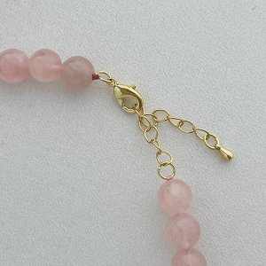 Бусы из мадагаскарского Розового кварца