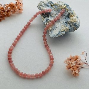 Бусы из мадагаскарского Розового кварца
