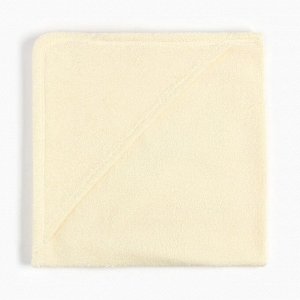 Полотенце-уголок махровый "Крошка Я" 85х85 см, цвет молочный, 340/м, 100% хлопок