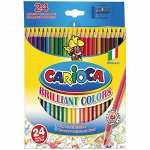 Карандаши &quot;Carioca&quot; 24цв., заточен., картон. уп., европодвес