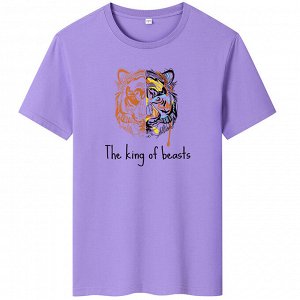 Футболка мужская Тигр фиолетовая