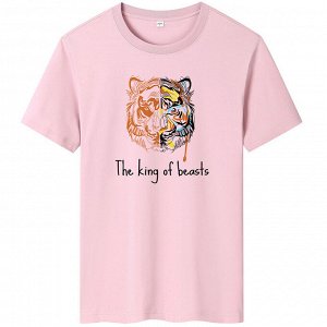 Футболка мужская Тигр розовая