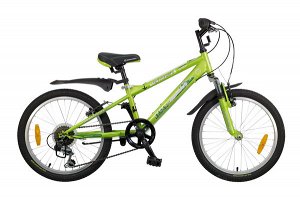 Велосипед NOVATRACK 20", EXTREME, зелёный, сталь, 6-скор, Shimano #077528