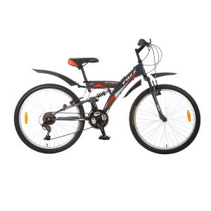 Велосипед 24" FOXX ATTACK 14", 18-скор., TZ30/TY21/RS35/SW608, 2 V-br, серый #096639