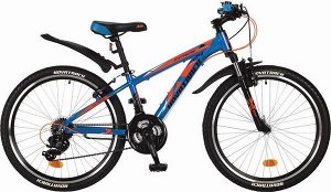 Велосипед NOVATRACK 24" EXTREME, алюм.рама 10", синий, 21-скор, TX35/TS50/TZ21, V-brake #117098