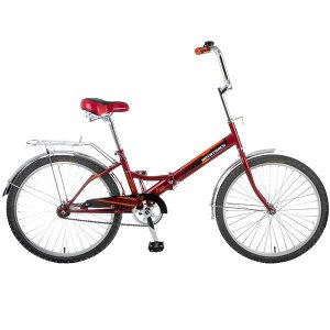Велосипед NOVATRACK 24" складной, красный, TG, тормоз нож, AL обода, багажник #117070