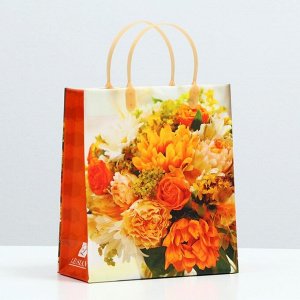 Пакет, "Цветы", мягкий пластик, 26 x 23 см, 100 мкм
