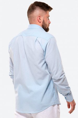 Мужская классическая льняная рубашка с длинным рукавом