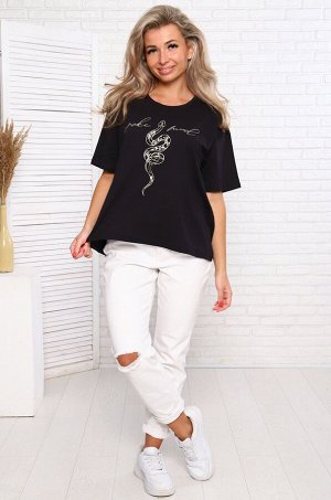 Женская хлопковая футболка оверсайз Палитра Текстиль