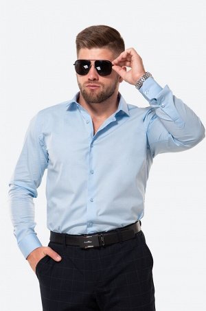 Мужская приталенная рубашка с длинным рукавом