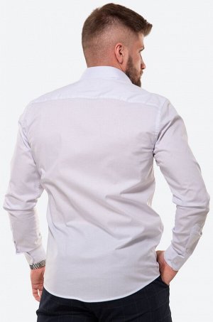 Мужская приталенная рубашка с длинным рукавом
