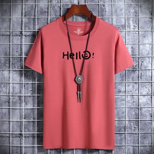 Футболка мужская Hello розовая