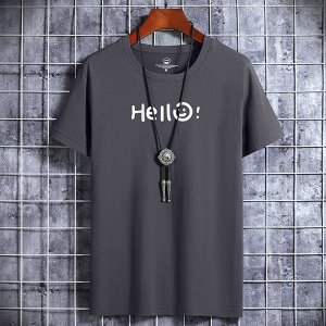 Футболка мужская Hello серая