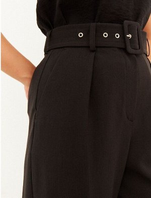 Брюки женские классические черные с ремнем/Свободные женские брюки