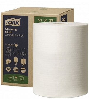 Tork, Протирочный материал Tork, нетканый материал, универсальный в рулоне, белый, Торк