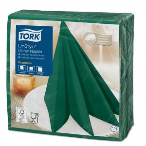 Tork, Салфетки 39*39 LinStyle зеленые, 50 шт, 1/12, Торк
