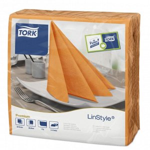 Tork, Салфетки 39*39 LinStyle ораньжевые, 50 шт, 1/12, Торк