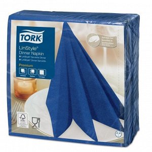 Tork, Салфетки 39*39 LinStyle синие, 50 шт, 1/12, Торк