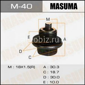 Болт маслосливной С МАГНИТОМ MASUMA  Toyota  18х1.5mm  2L,3L,1C,2C,1#B,1G,7M,4S *