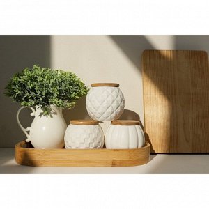 Поднос с ручками Striata, 33x22x4,8 см, бамбук